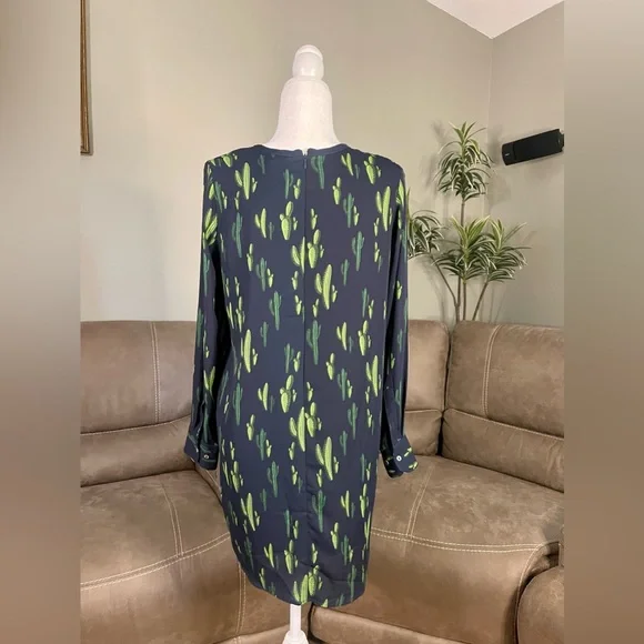 NWT Randoms Boutique Navy Blue Cactus Print Shift Dress Sz M Nashville Country - Picture 7 of 10